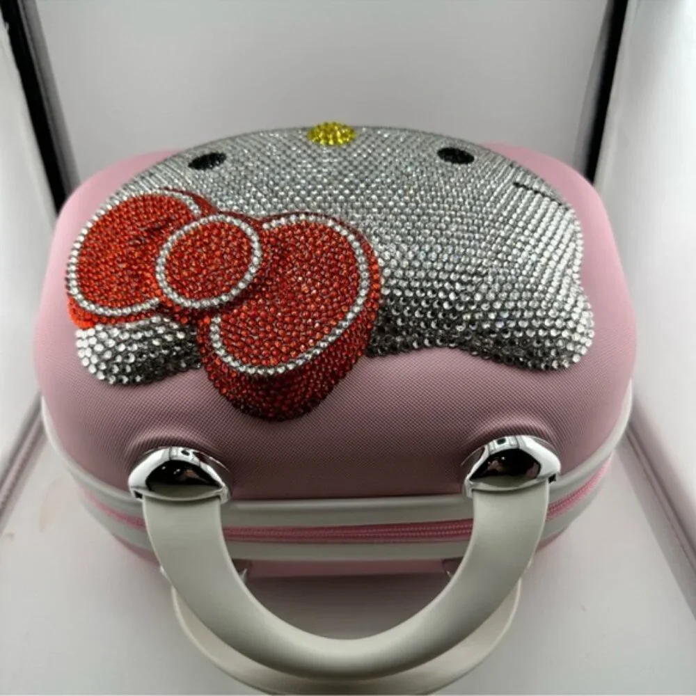 Hello Kitty BLING Travel Cosmetic Case Box Beauty Makeup Case Bag Organizer
